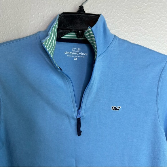 Vineyard Vines Blue Quarter Zip Pullover XS A29 - Picture 3 of 4